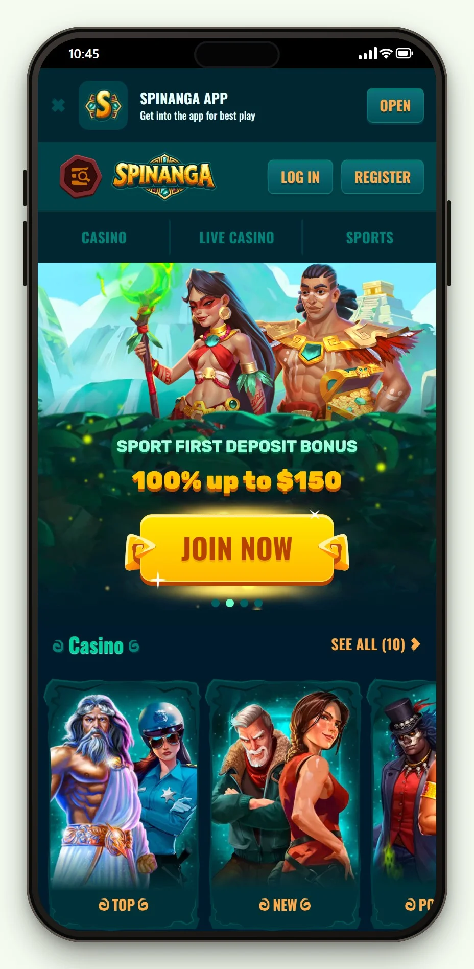 new pay n play casino: the Spinanga homepage