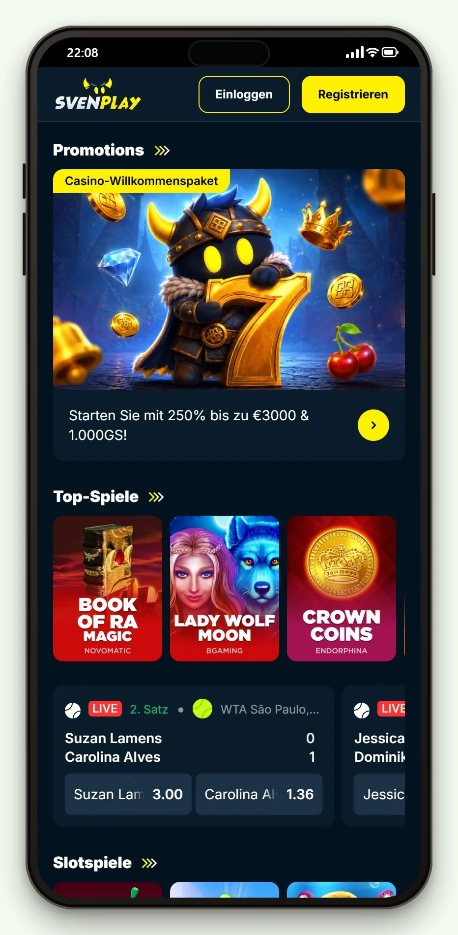 paynplay casino: Startseite von Svenplay
