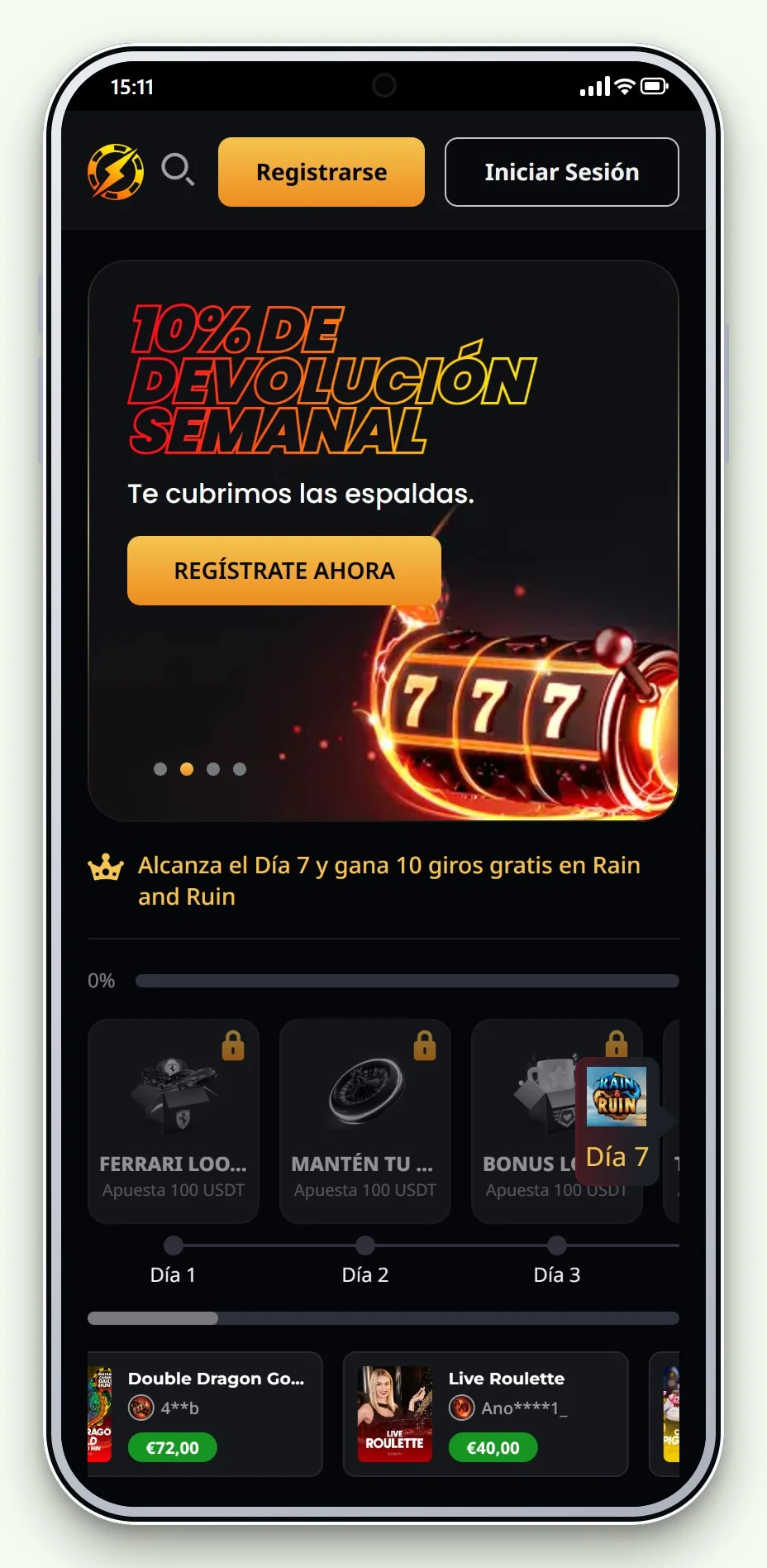 casinos con pay n play: la portada de Instant Casino