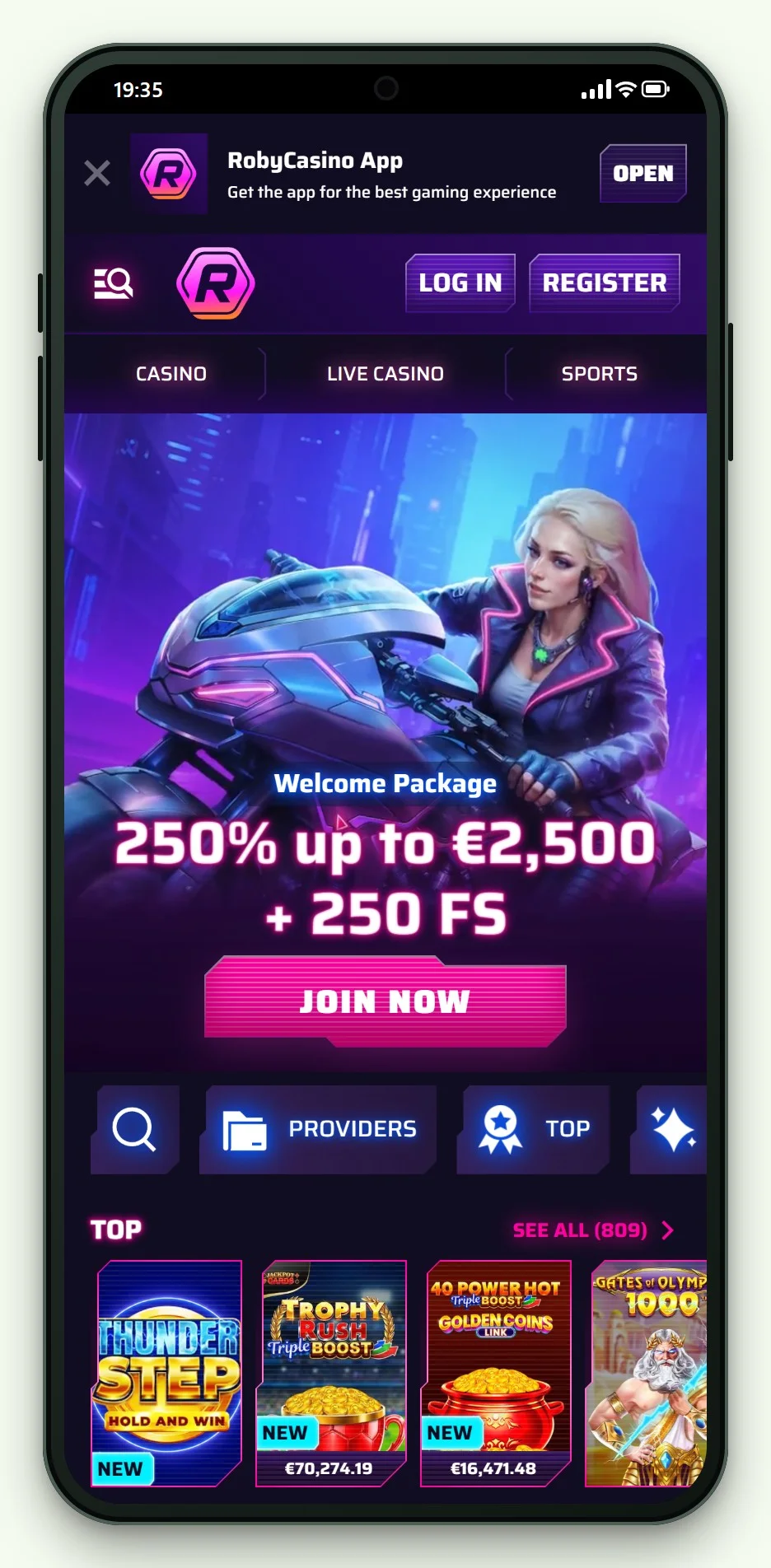 pay n play casino ireland: Roby Casino lobby